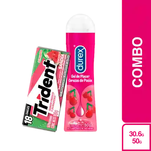 Combo Trident Sandía + Durex Gel Lubricante Cereza