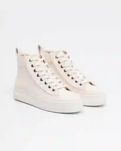 Tenis Hi Top Canvas Crudo Porcelana Claro Talla 38 Mujer Chevignon