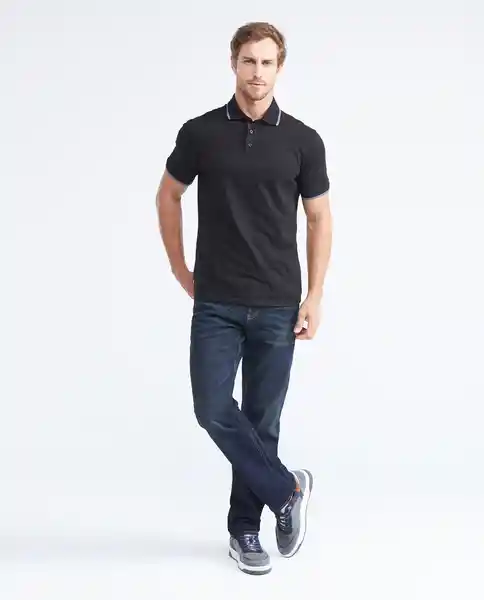 Camiseta Polo With Detail Negro Sombrío Ultraoscuro L Chevignon