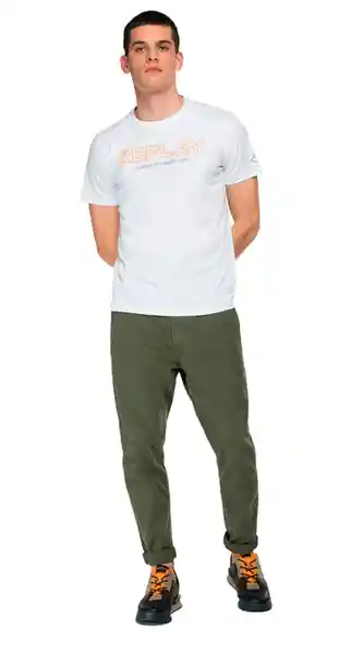 Replay Camiseta Basic Jersey 30/1 Para Hombre Blanco Talla M