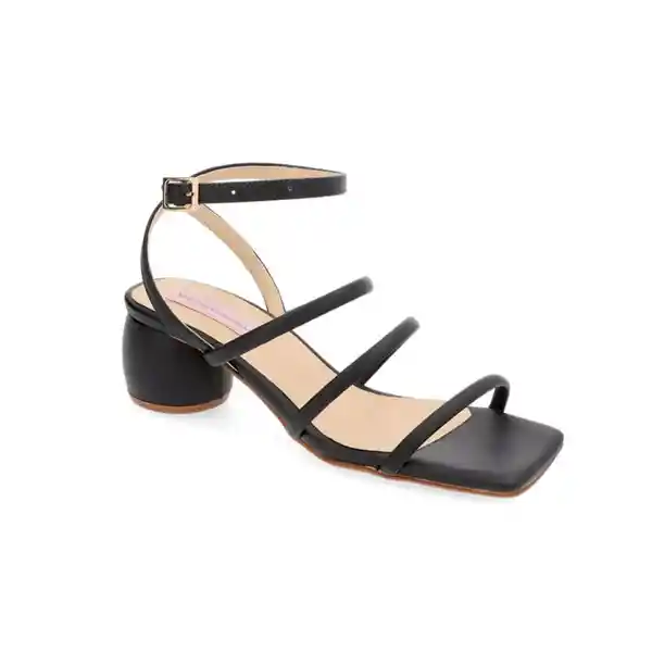 Sandalias Tacón Asquela Negro Talla 34