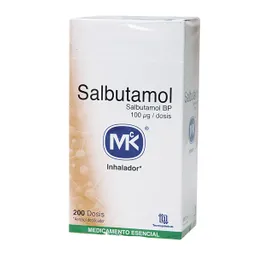 MK Salbutamol Broncodilatador (100 mg) Inhalador Aerosol Dosificador