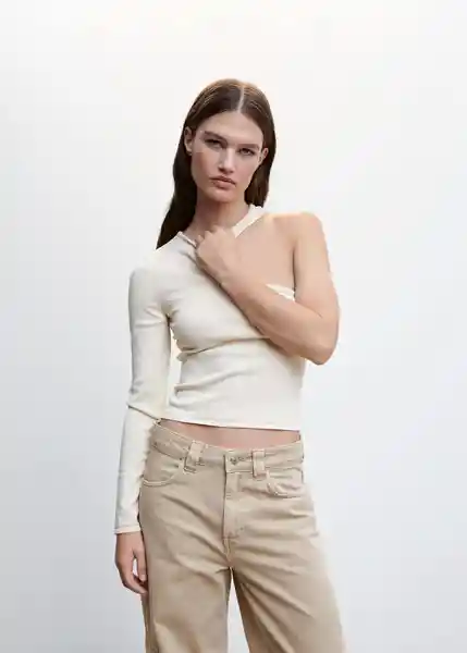 Jean Madison Beige Talla 32 Mujer Mango