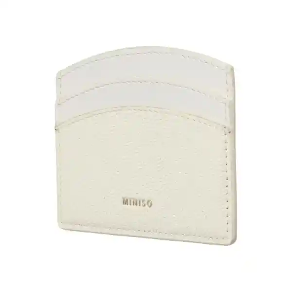 Tarjetero Brillante Redondo Beige Serie Miniso