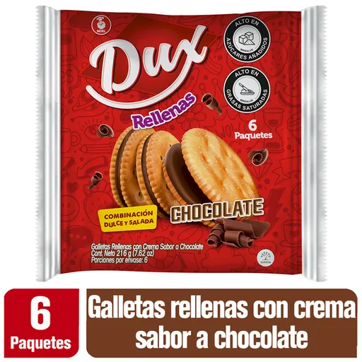 Dux Galleta Rellena con Crema Sabor Chocolate