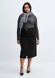 Falda Soleil Tejano Negro Talla S Mujer Mango