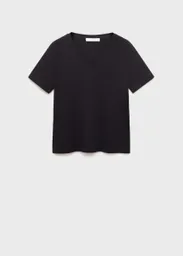 Camiseta Chalspic Negro Talla M Mujer Mango