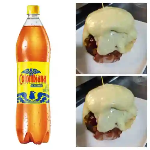 2Hamburguesas gratinadas+gaseosas 1.5 lt