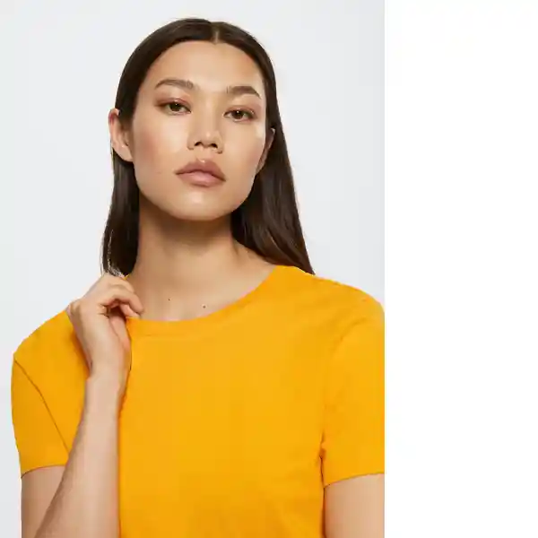 Camiseta Chalaca Naranja Talla Xs Mujer Mango