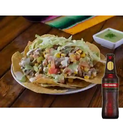 Combo Nacho Vegetariano + Club col. Negra Bot. 330ml