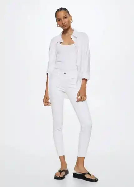 Jeans Pushup Blanco Talla 52 Mujer Mango