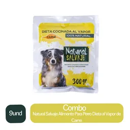 9 x Natural Salvaje Alimento Para Perro Dieta al Vapor de Carne