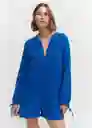 Enterizo Mono Bambú Azul Talla M Mujer Mango