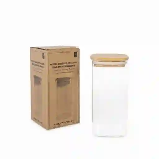 Recipiente Cuadrado Tapa en Bambú 700 mL Ambiente Gourmet