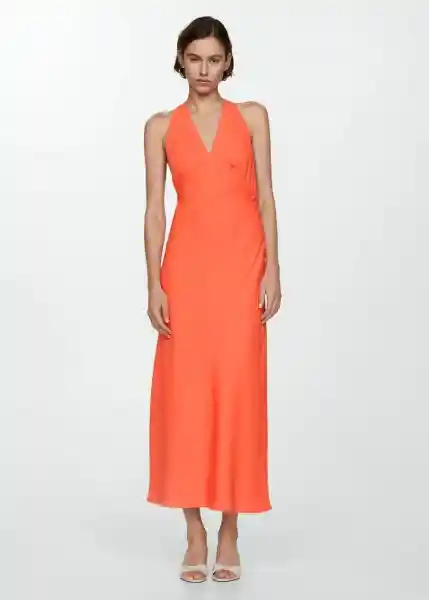 Vestido Bristol Naranja Talla L Mujer Mango