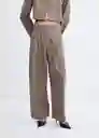 Pantalón Roy Topo Talla 46 Mujer Mango