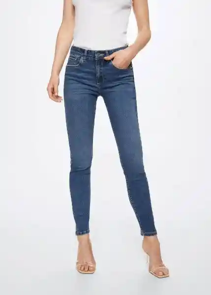 Jeans Pushup Tejano Oscuro Talla 52 Mujer Mango