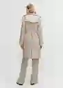 Gabardina Trench Polana Piedra Talla M Mujer Mango