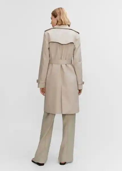 Gabardina Trench Polana Piedra Talla M Mujer Mango