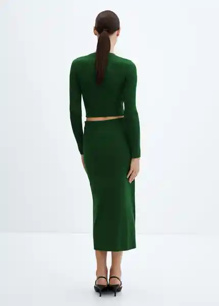 Falda Prinches Verde Talla 18 Mujer Mango