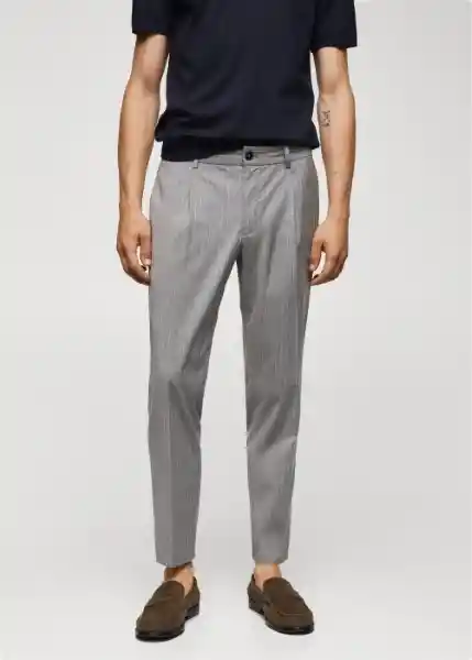 Pantalón Milano Gris Claro Vigoré Talla 40 Hombre Mango