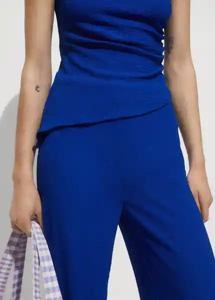 Pantalón Atisa Azul Talla S Mujer Mango