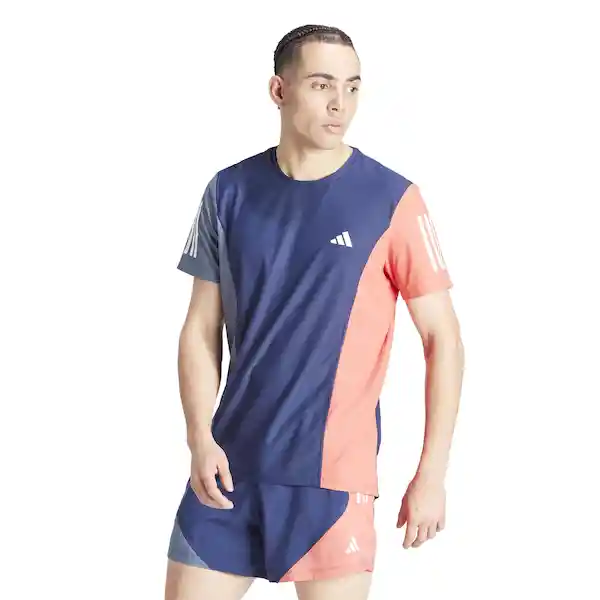 Adidas Camiseta Manga Corta Para Correr Hombre Azul Talla XS