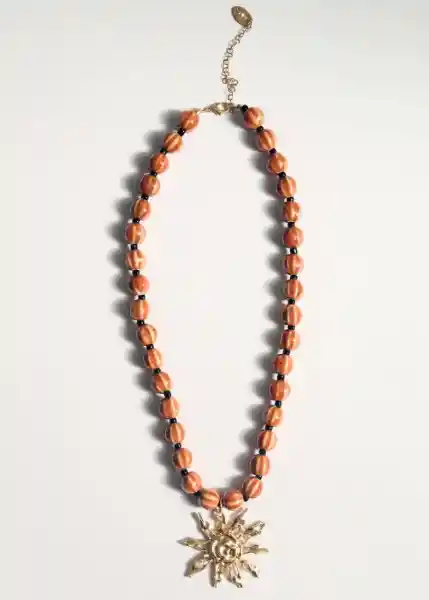 Collar Tatiana Naranja Talla 99 Mujer Mango