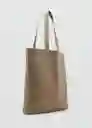 Bolso Tote Taupe Talla 99 Hombre Mango