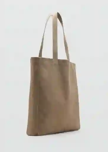 Bolso Tote Taupe Talla 99 Hombre Mango