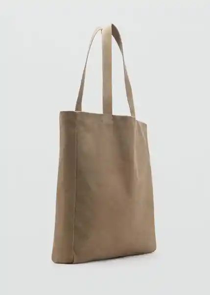 Bolso Tote Taupe Talla 99 Hombre Mango