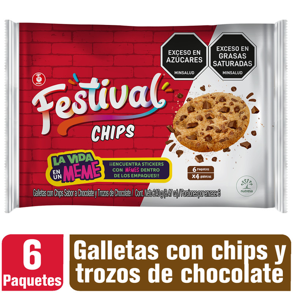 Festival Galletas con Chips y Trozos de Chocolate 240 g