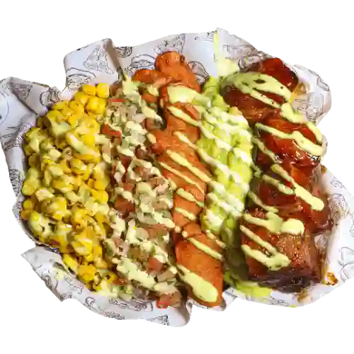 Salchipapa Chicharron Bbq