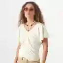 Camiseta Cuello V Manga Corta Blanco Talla S 723992