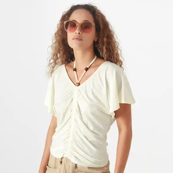 Camiseta Cuello V Manga Corta Blanco Talla S 723992