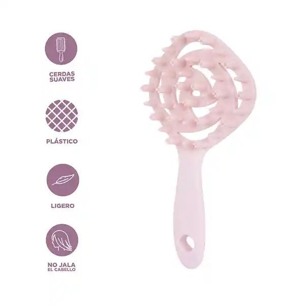 Cepillo Para Shampoo Con Cerdas Suaves Morado Miniso