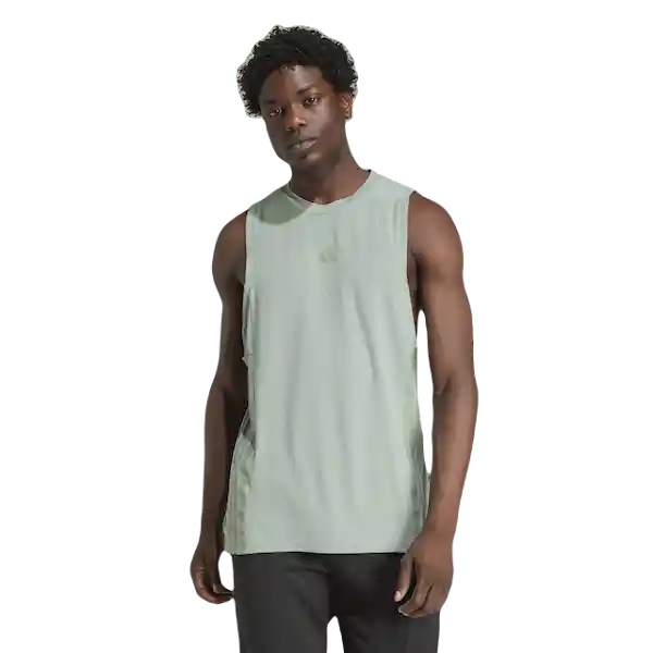 Adidas Camiseta Manga Sisa D4T 3S Tank de Hombre Verde Talla L