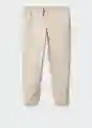 Pantalón Wallace Beige Talla 40 Hombre Mango