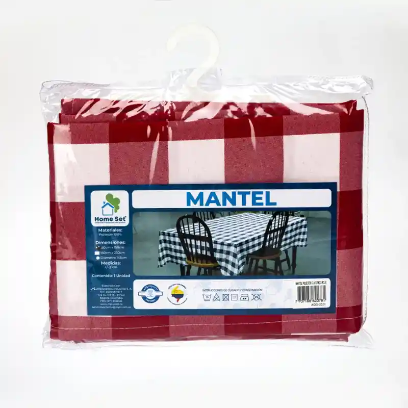 Home Set Mantel Multiproyectos Cuadrado Rojo Microfibra