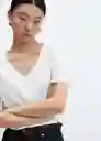 Camiseta Chalapi Blanco Talla XL Mujer Mango