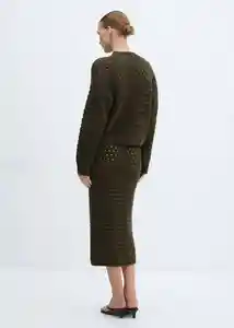 Falda Pescador Khaki Talla M Mujer Mango