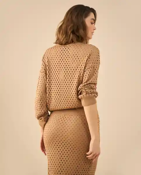 Blusa Tejido Duna Medio Café Talla L 462G106 Esprit
