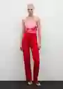 Pantalón Maca Rojo Talla 34 Mujer Mango