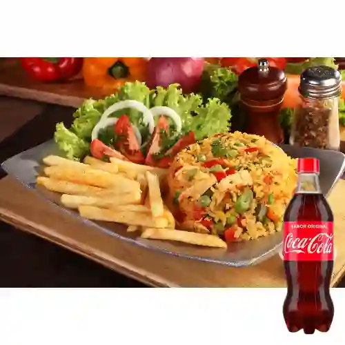 Combo Arroz con Pollo + Coca Cola Original 600ML