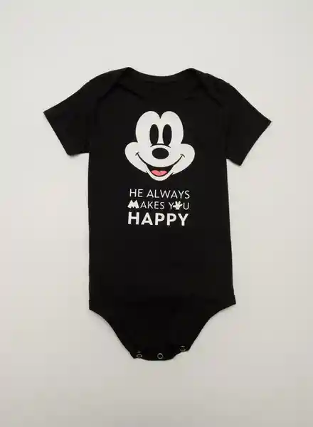 Body Manga Corta Negro Talla 12/18 Meses