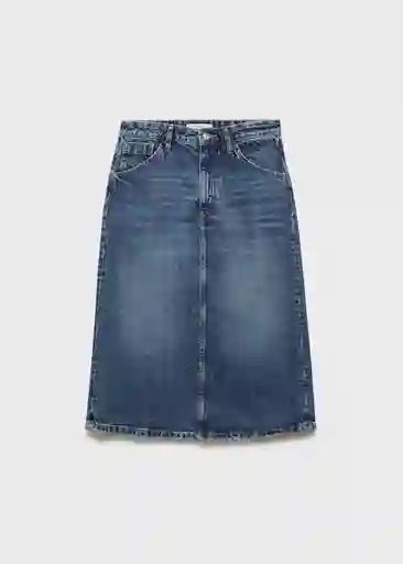 Falda Longo Tejano Oscuro Talla S Mujer Mango