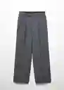 Pantalón Paris Gris Medio Vigoré Talla 38 Mujer Mango