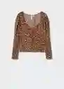 Blusa Kendal Marron Talla S Mujer Mango