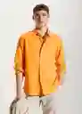 Camisa Calcuta Naranja Talla M Hombre Mango