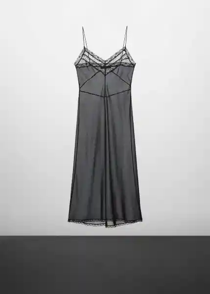 Vestido Shore Negro Talla L Mujer Mango